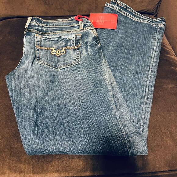 NEW w Tags Blue Cult Womens Denim Jeans Bootcut Dark Wash Y2K Vintage 31 Kate - Picture 2 of 8